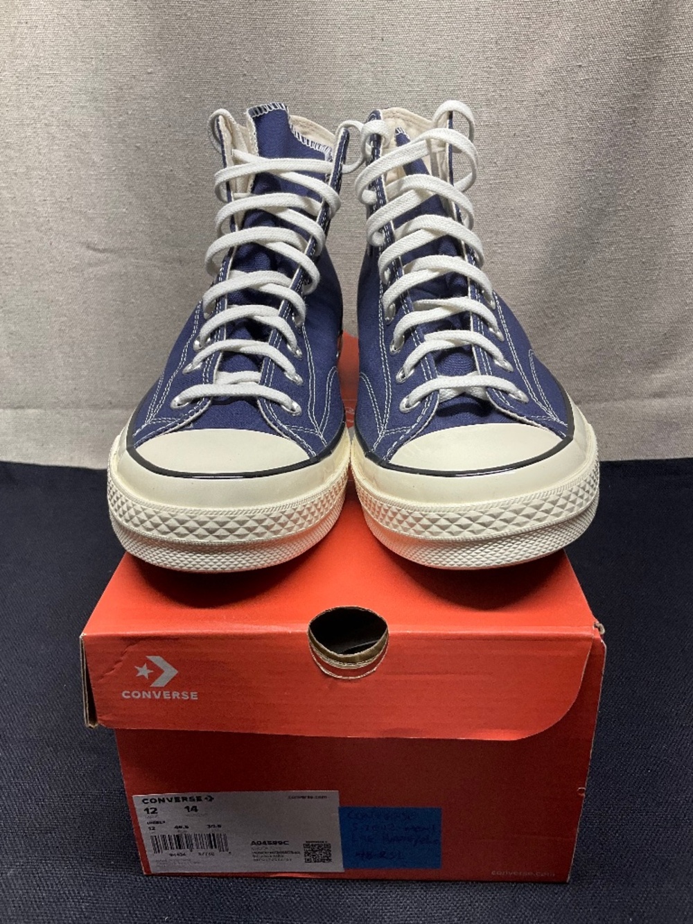 CONVERSE Men's 12 1970s Hi top Sneakers Uncharted Waters Blue A04589C